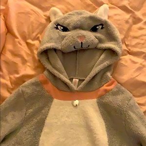 Plush cat hoodie